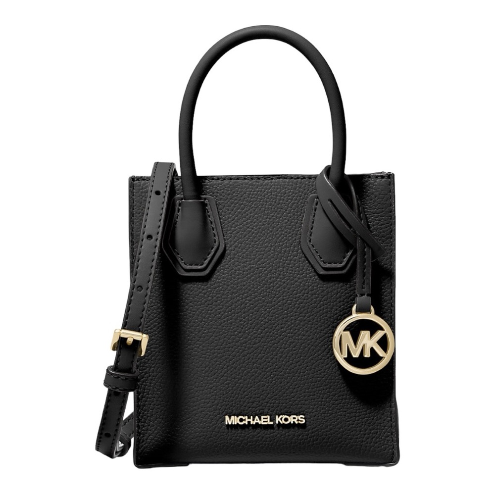👜 NWT MICHAEL KORS Black Mercer Extra-Small Patent Crossbody Bag